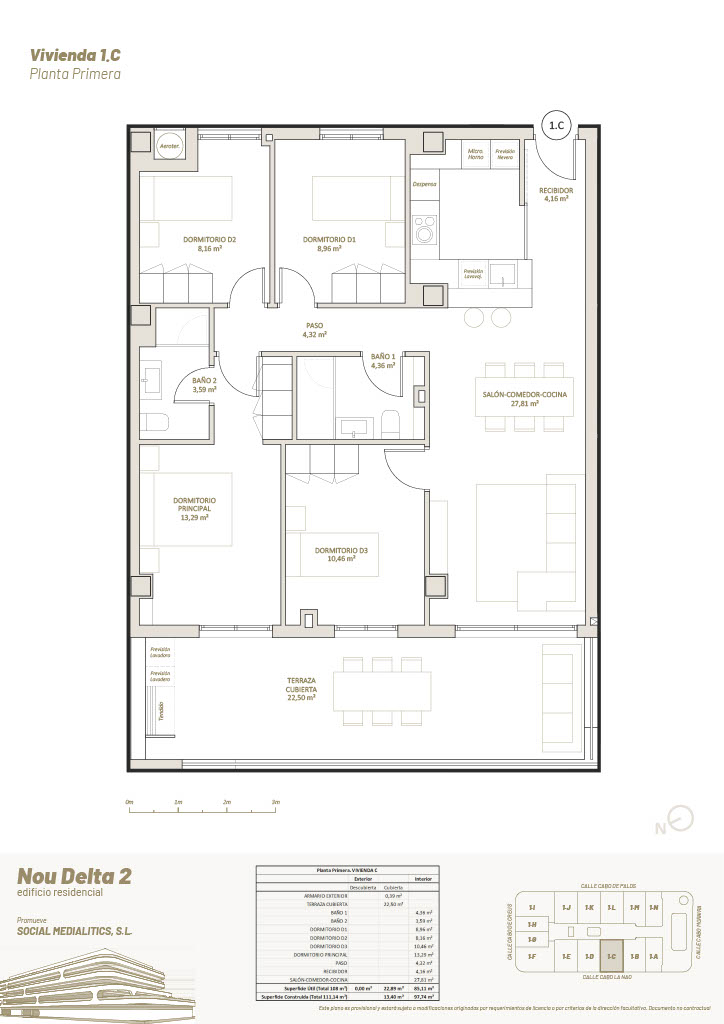 4 Habitaciones, 1º Planta, 1.C