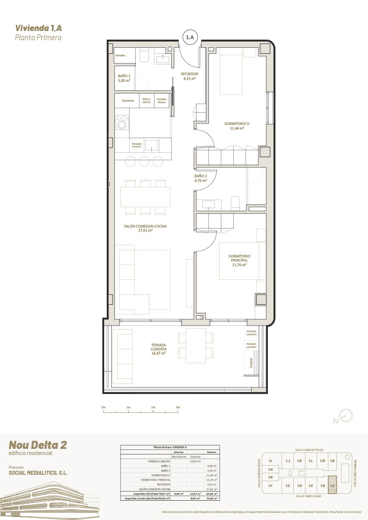 2 Habitaciones, 1º Planta, 1.A