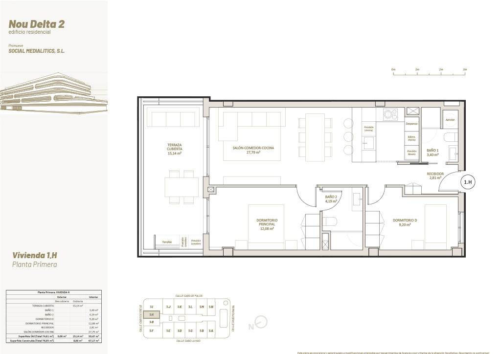 2 Habitaciones, 1º Planta, 1.H