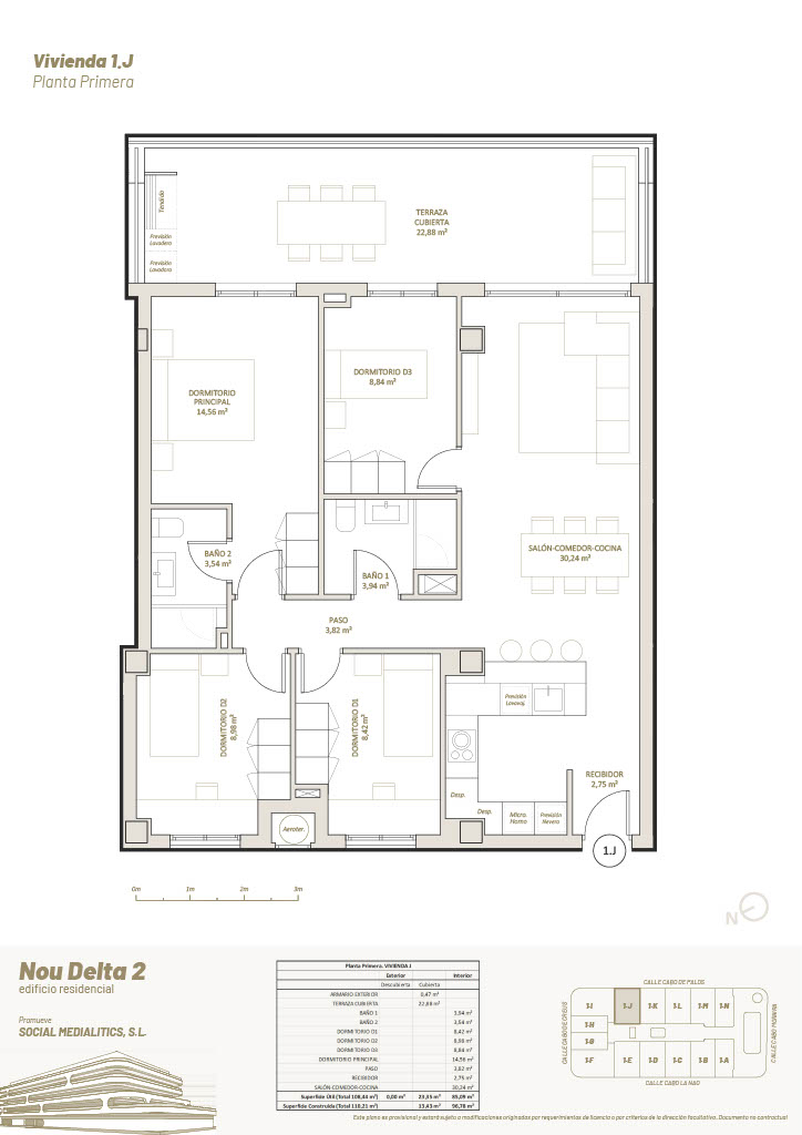 4 Habitaciones, 1º Planta, 1.J