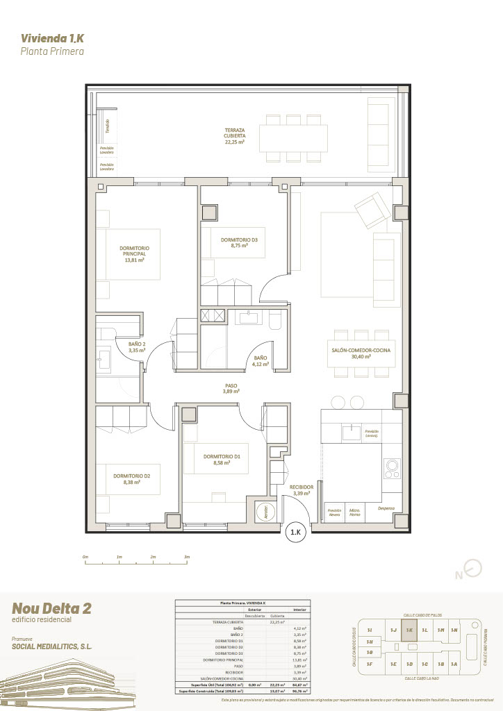 2 Habitaciones, 1º Planta, 1.K