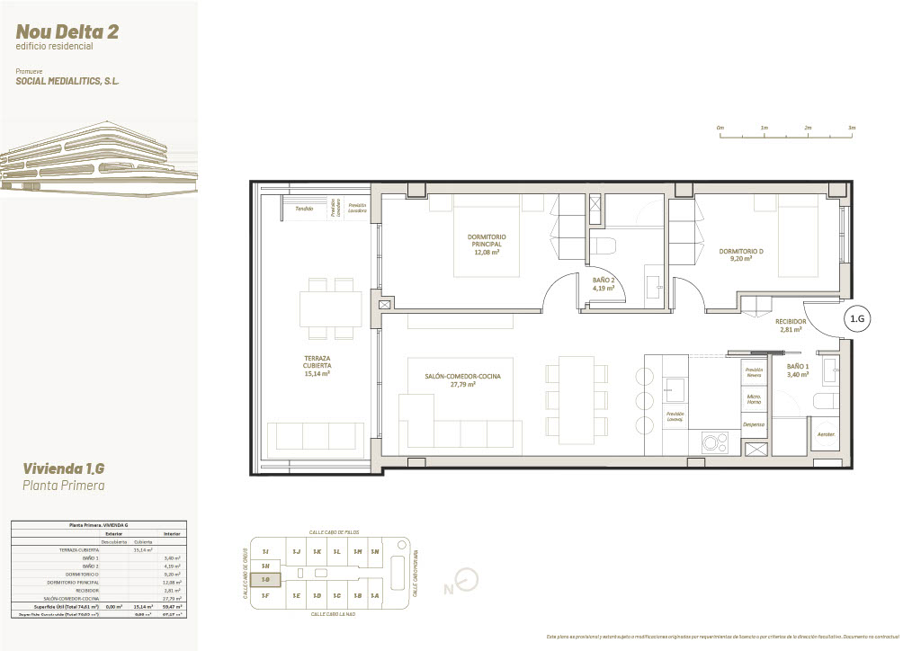 2 Habitaciones, 1º Planta, 1.G