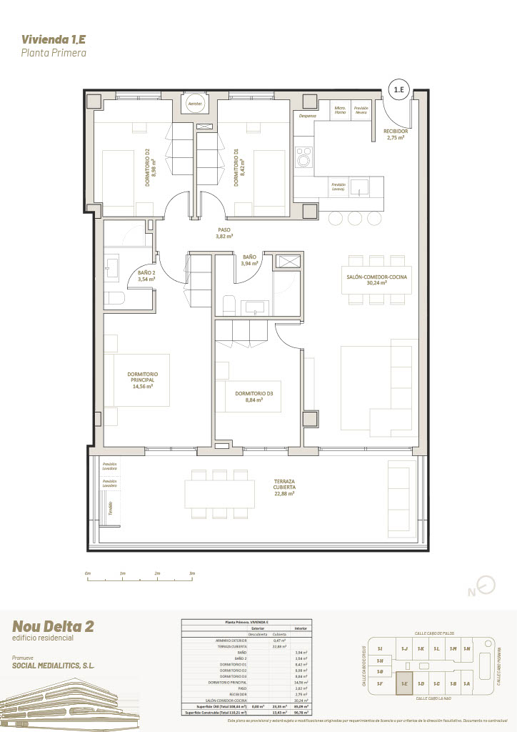 4 Habitaciones, 1º Planta, 1.E