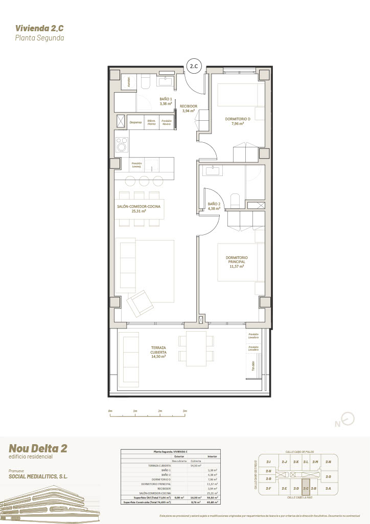 2 Habitaciones, 2º Planta, 2.C