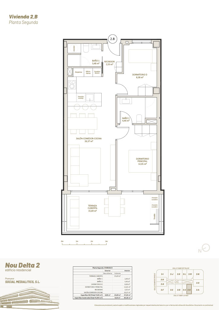 2 Habitaciones, 2º Planta, 2.B