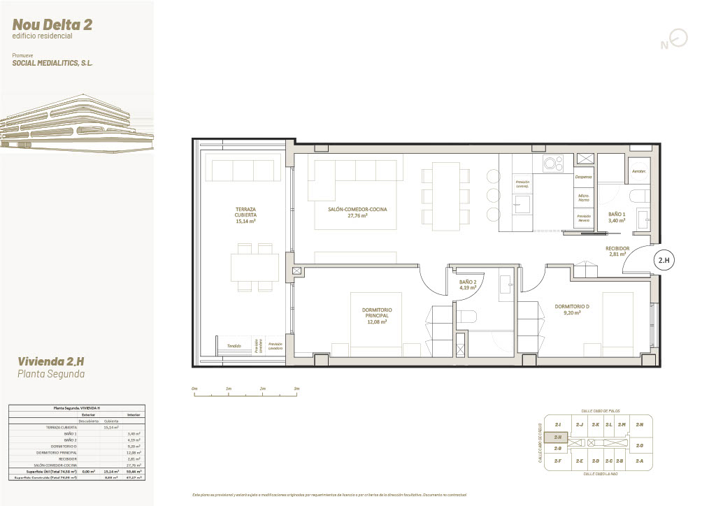 2 Habitaciones, 2º Planta, 2.H