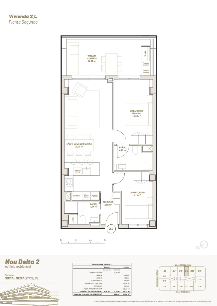 2 Habitaciones, 2º Planta, 2.L