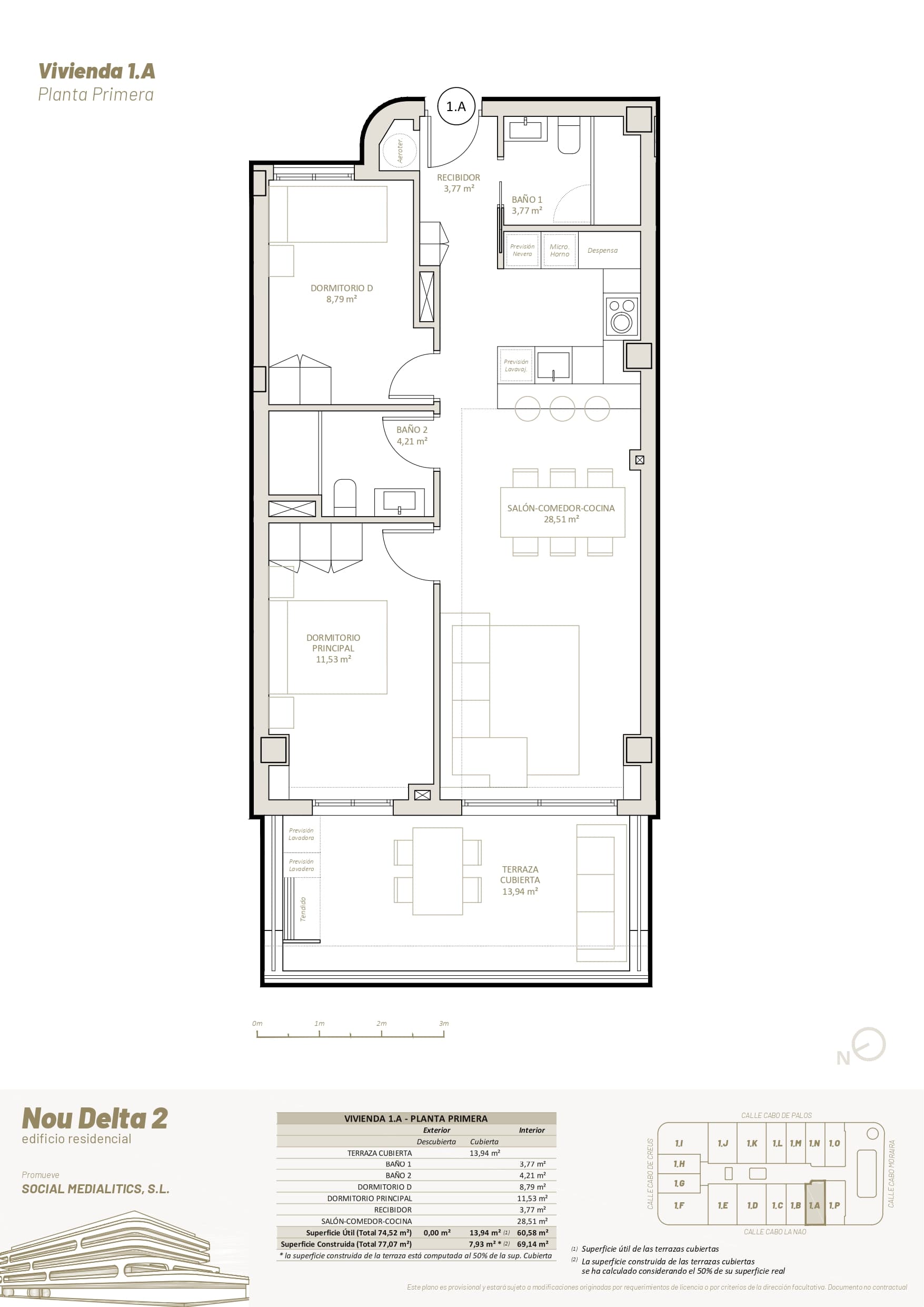 1 A - PLANTA PRIMERA - 2 HABITACIONES