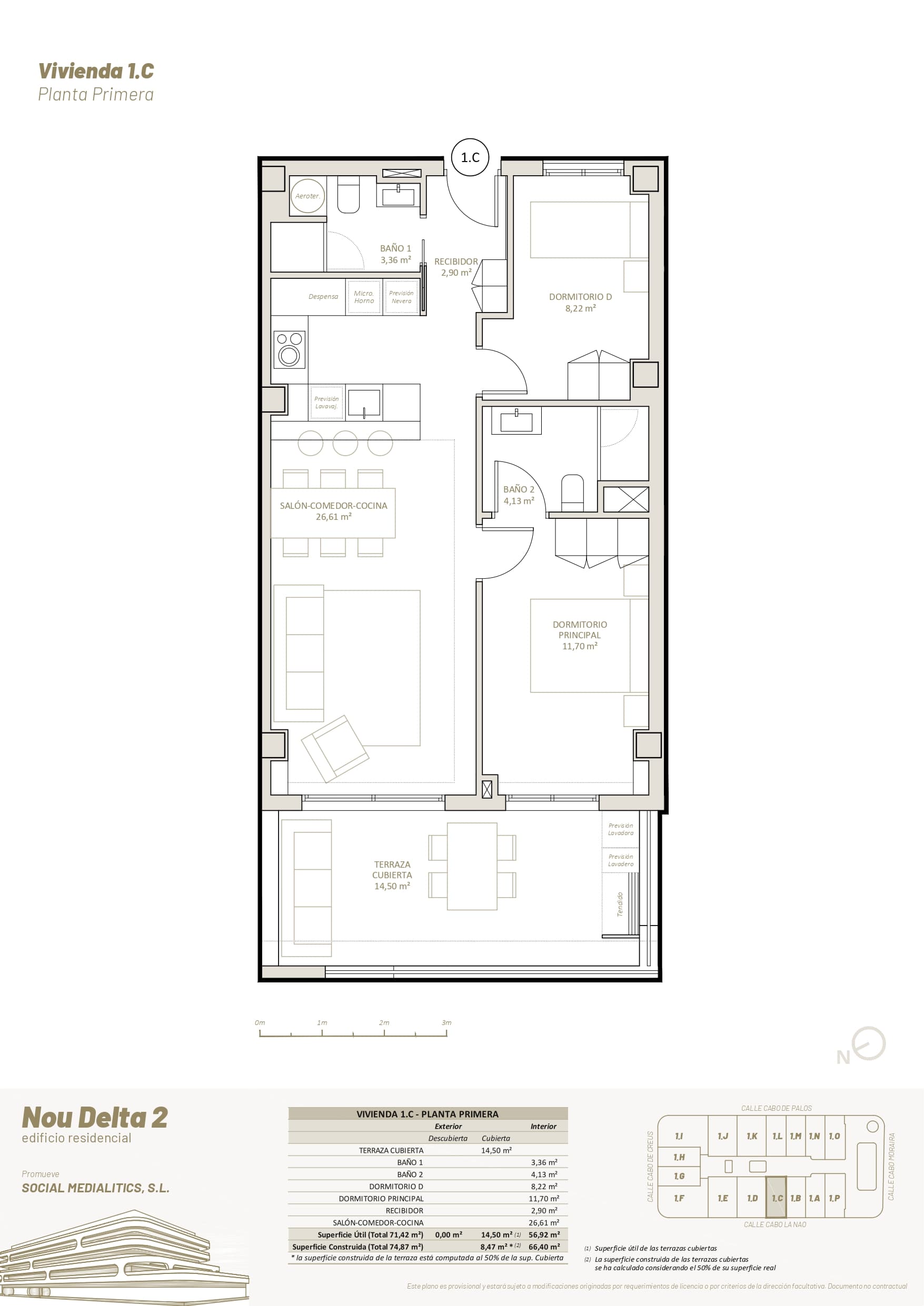 1 C - PLANTA PRIMERA - 2 HABITACIONES