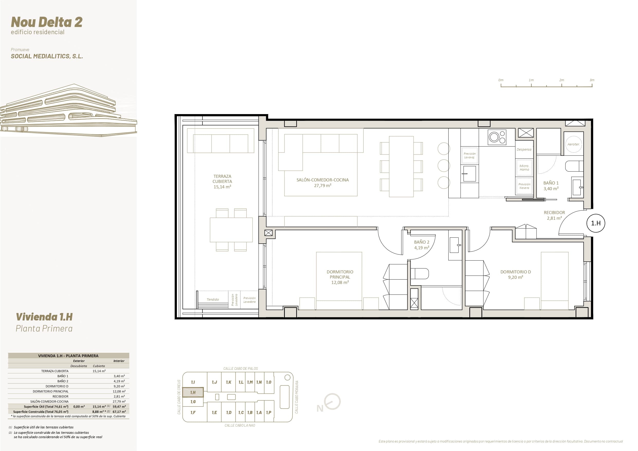 1 H - PLANTA PRIMERA - 2 HABITACIONES