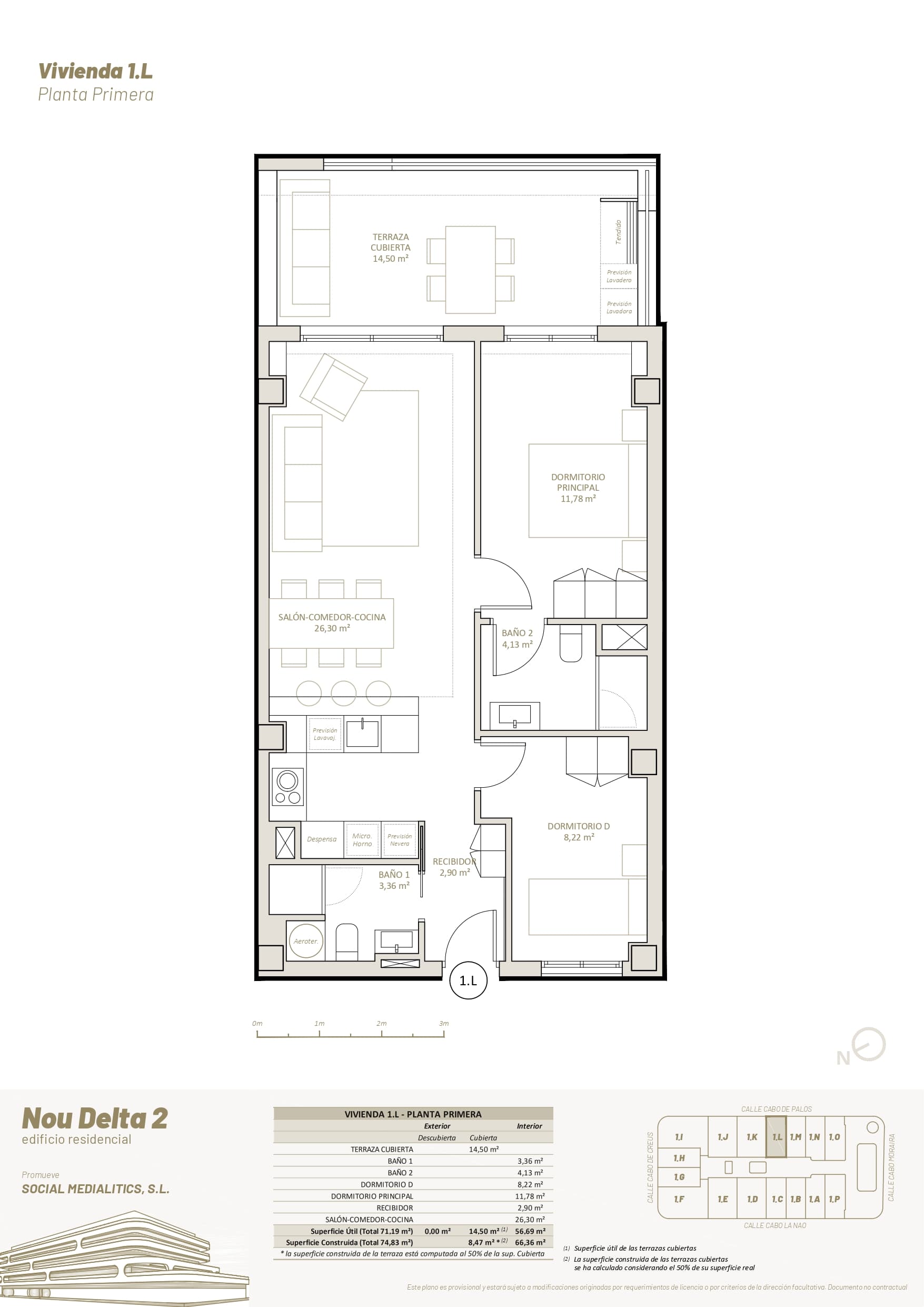 1 L - PRIMERA PLANTA - 2 HABITACIONES