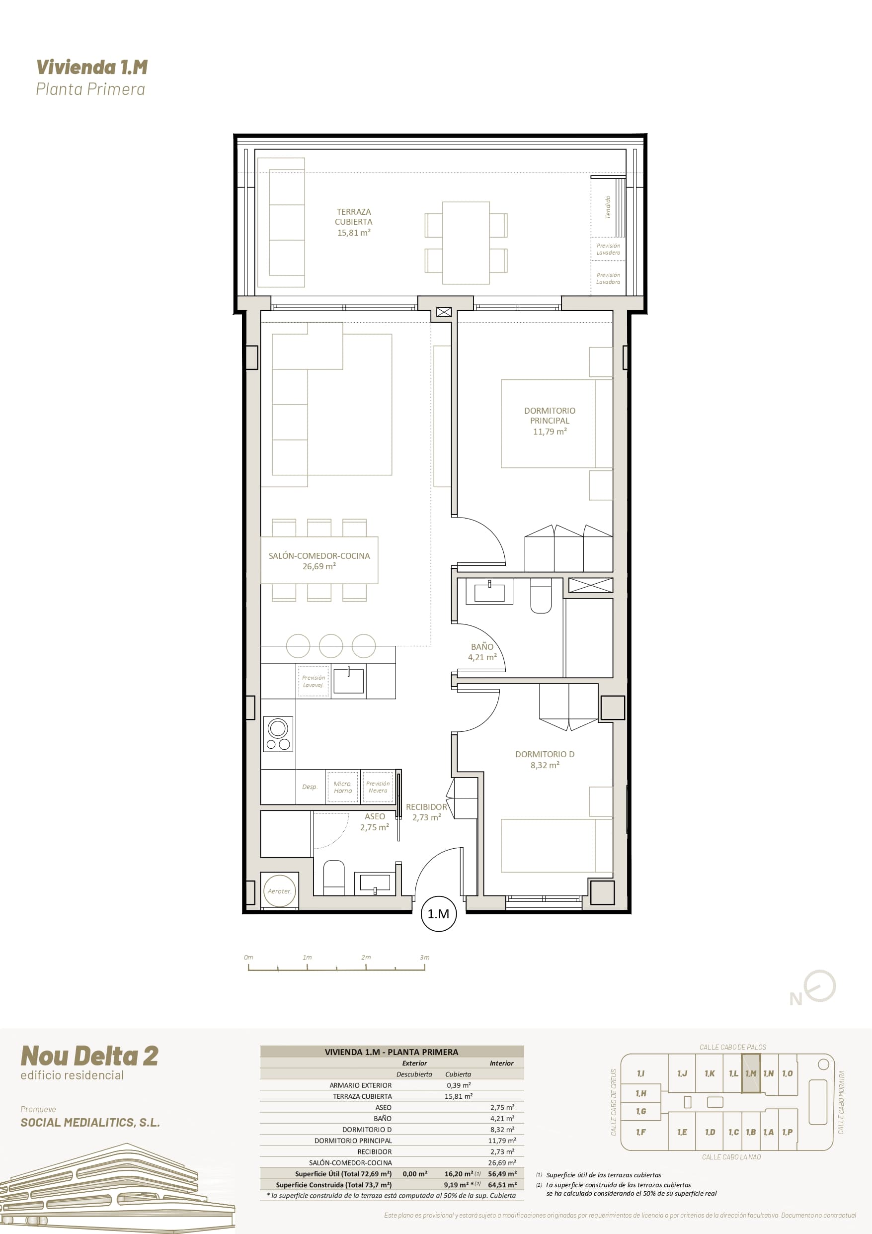 1 M - PRIMERA PLANTA - 2 HABITACIONES