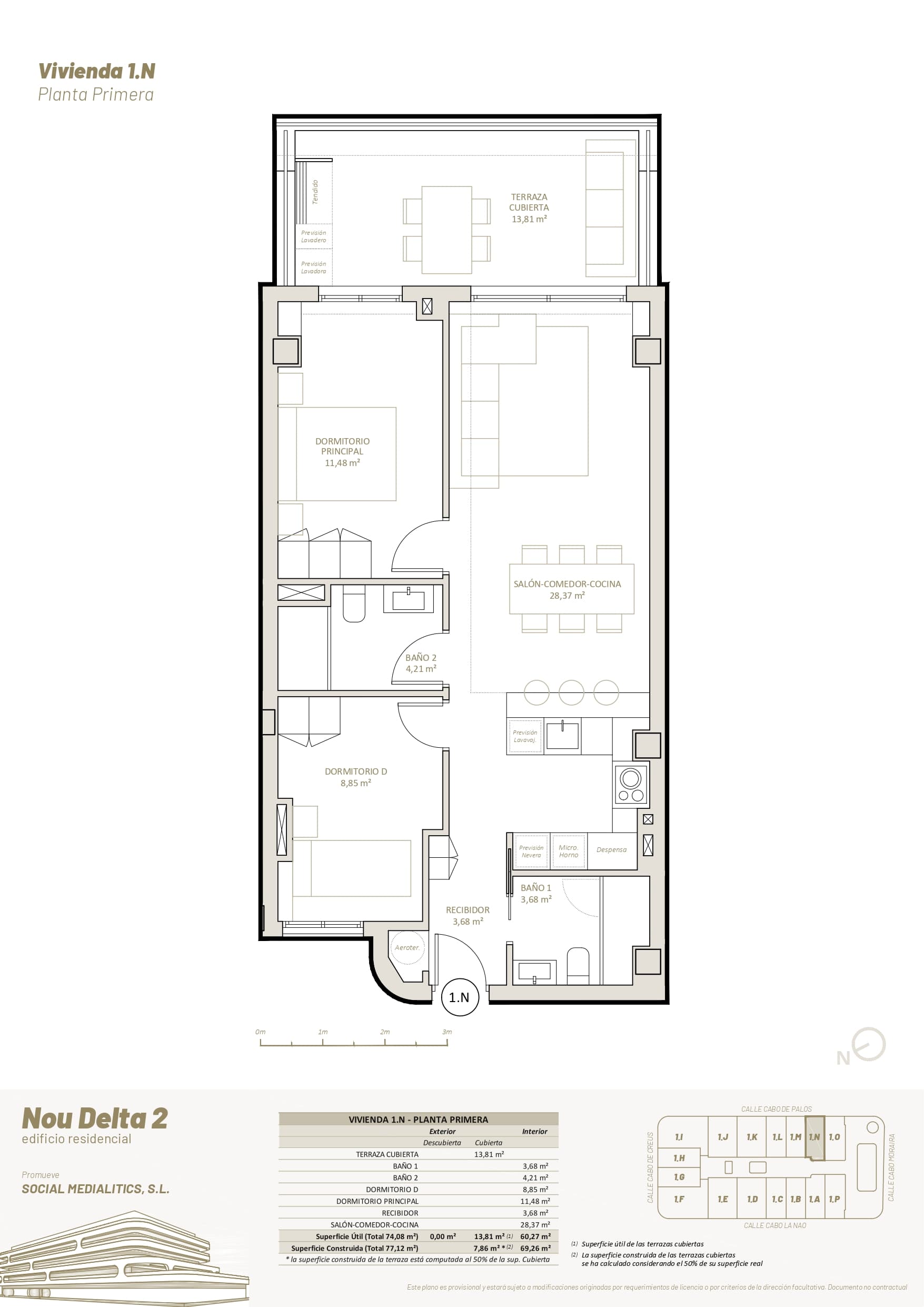 1 N - PRIMERA PLANTA - 2 HABITACIONES