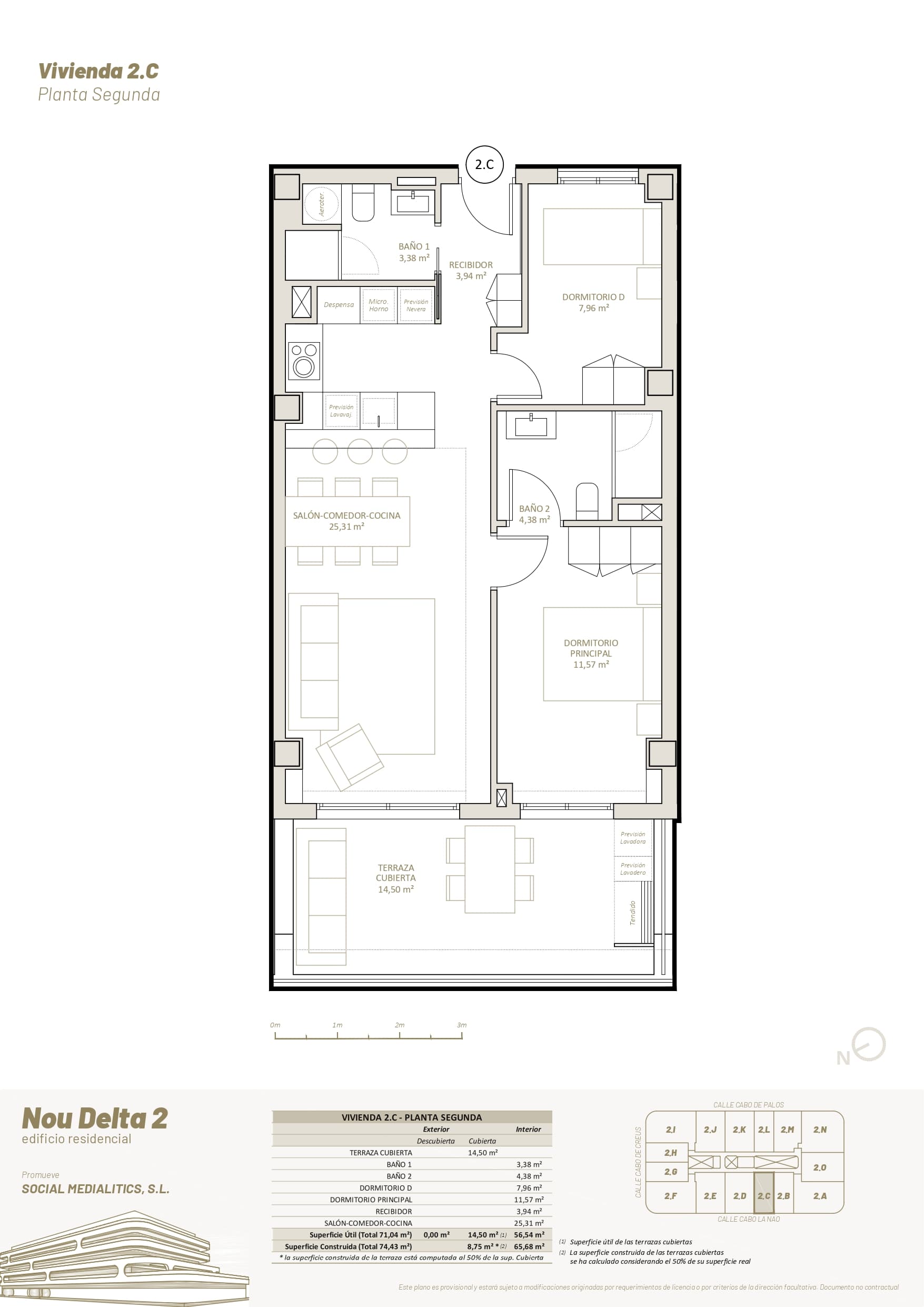 2 C - PLANTA SEGUNDA - 2 HABITACIONES