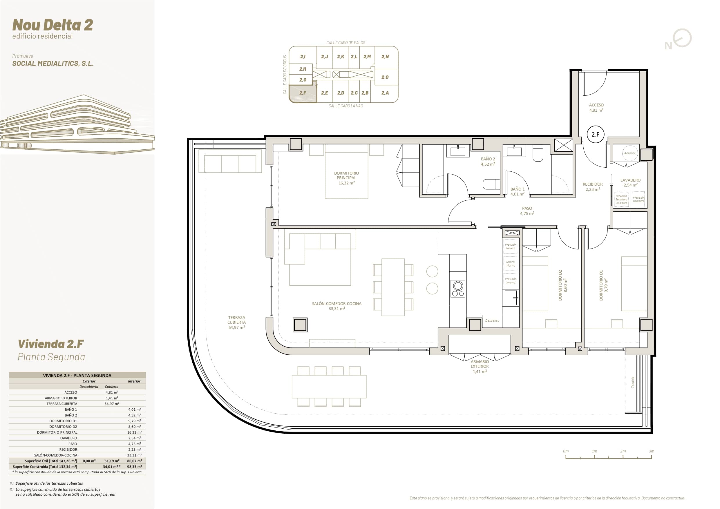 2 F - PLANTA SEGUNDA - 3 HABITACIONES