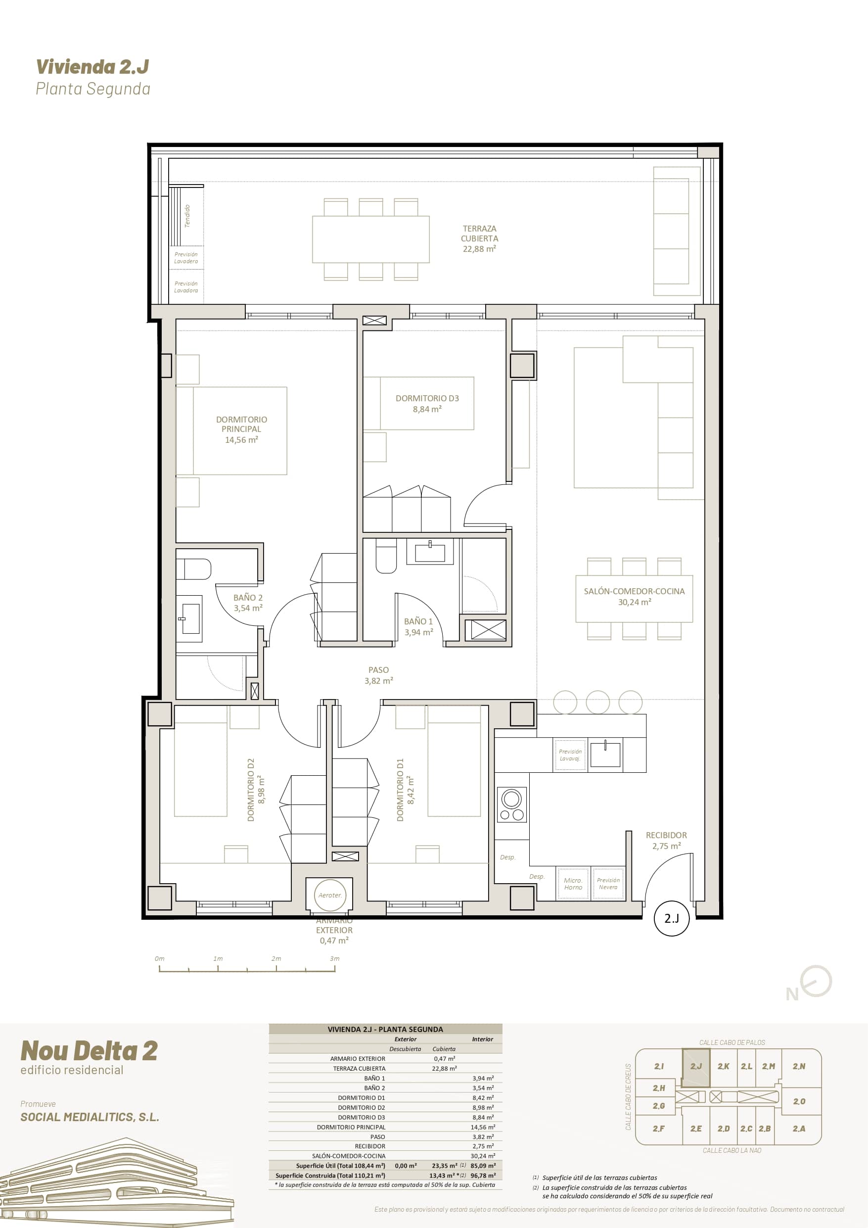 2 J - PLANTA SEGUNDA - 4 HABITACIONES