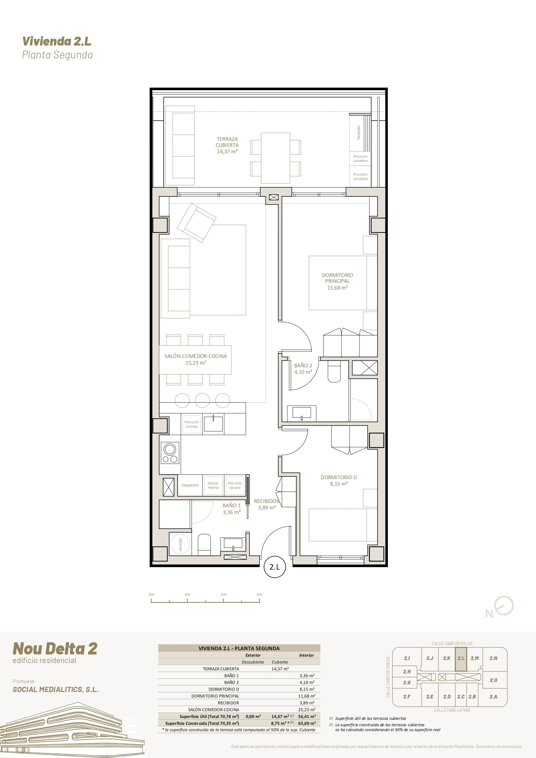 2 L - PLANTA SEGUNDA - 2 HABITACIONES