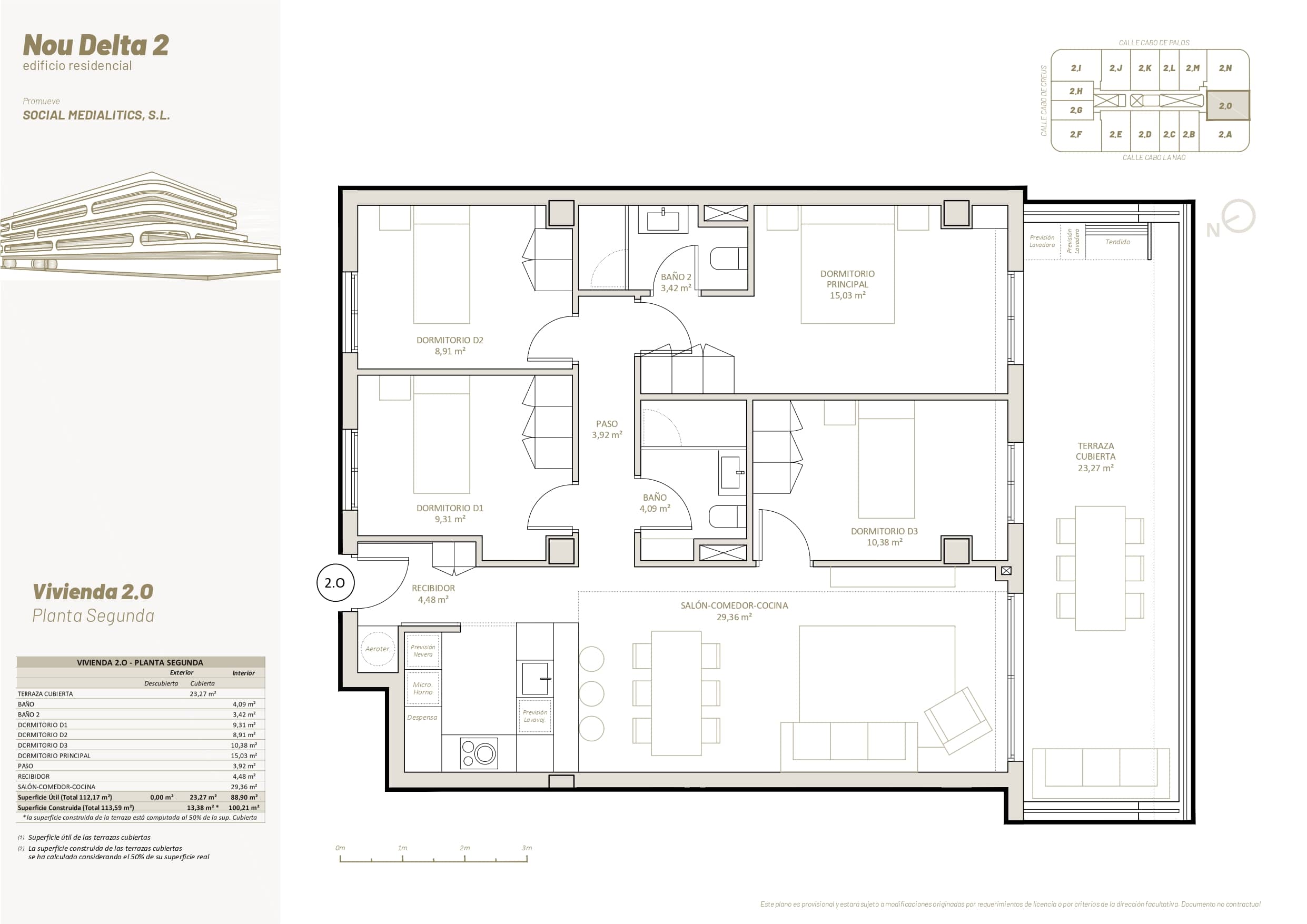 2 O - PLANTA SEGUNDA - 4 HABITACIONES